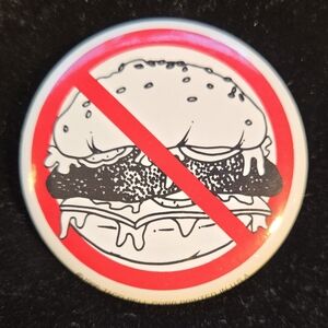 No Burger Humorous Novelty Pin Brooch